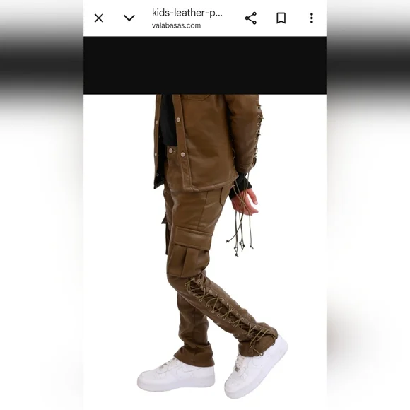 NWT VALABASAS PLAY Lace-Up Faux Leather Cargo 🔥 - Picture 4 of 12